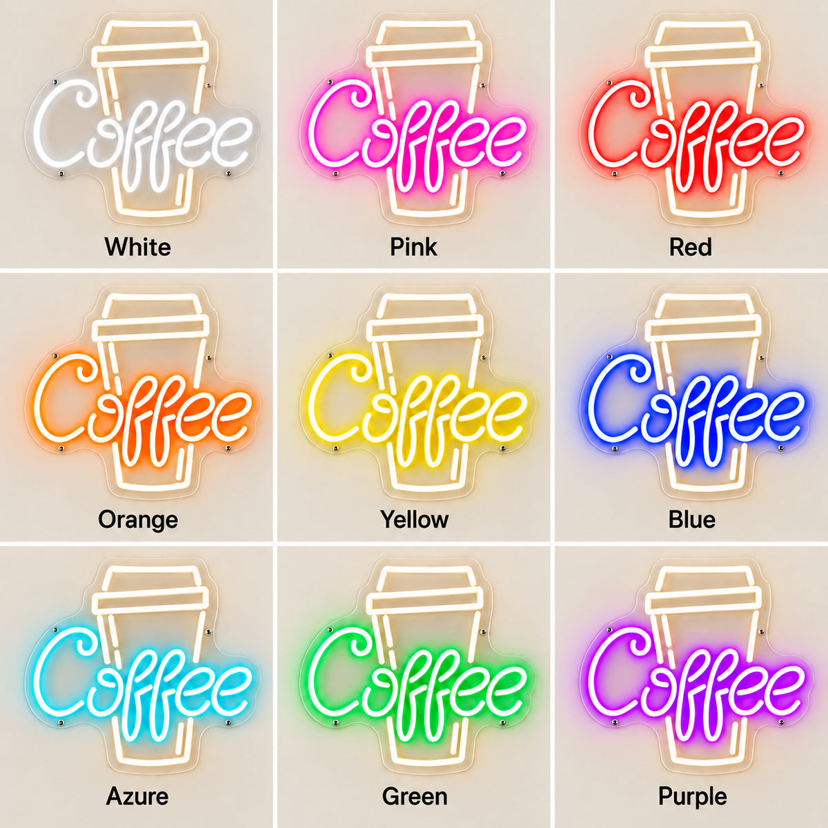 Takeout Coffee Script LED Neon Sign - Shineneon