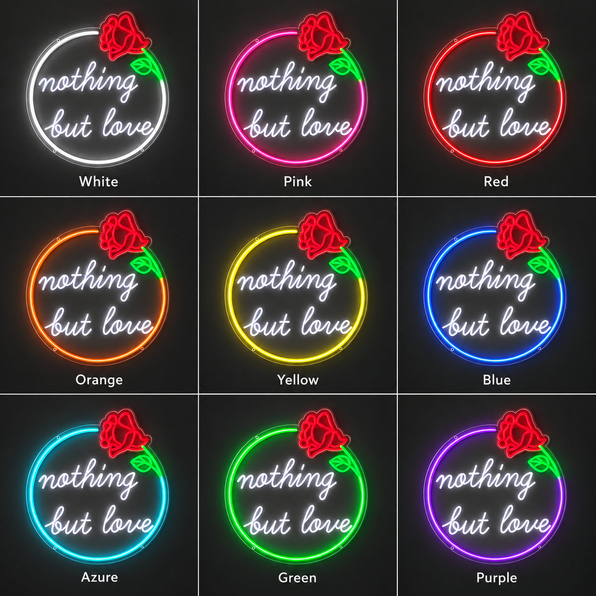 Nothing But Love LED Neon Sign, Dimmable Wall Light - Shineneon