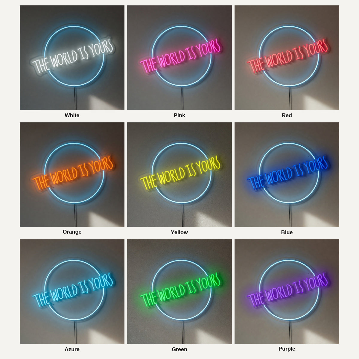 The World Is Yours LED Neon Sign Circle Ring Caps - Shineneon