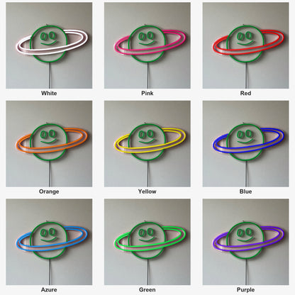 Planet Saturn Smiley Face LED Neon Sign - Shineneon