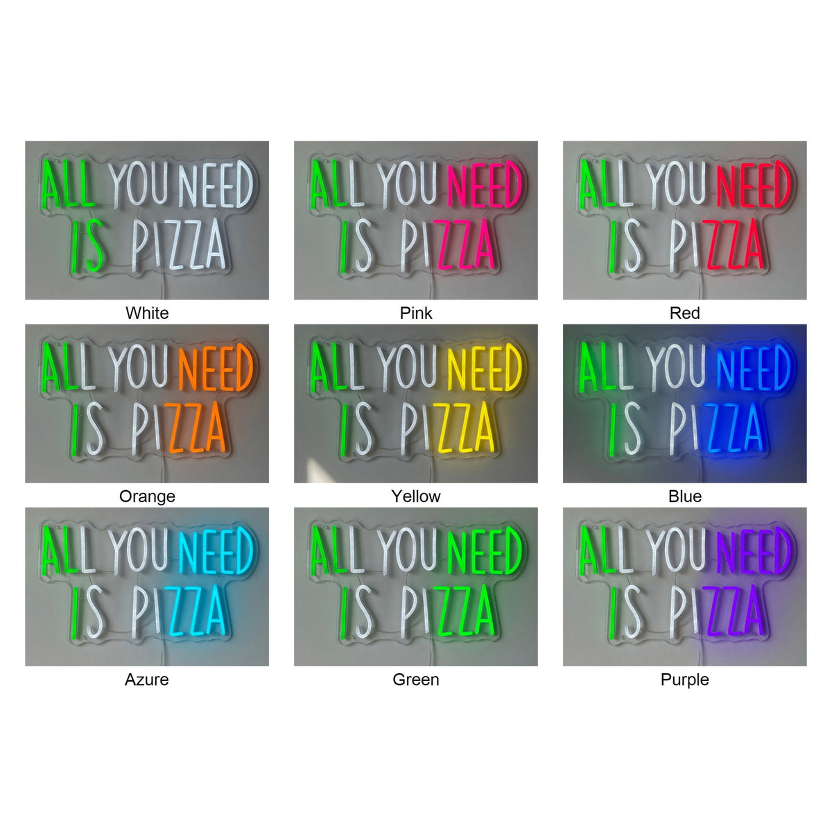All You Need Is Pizza LED Neon Sign for Bar Light Up Business Decor - Shineneon