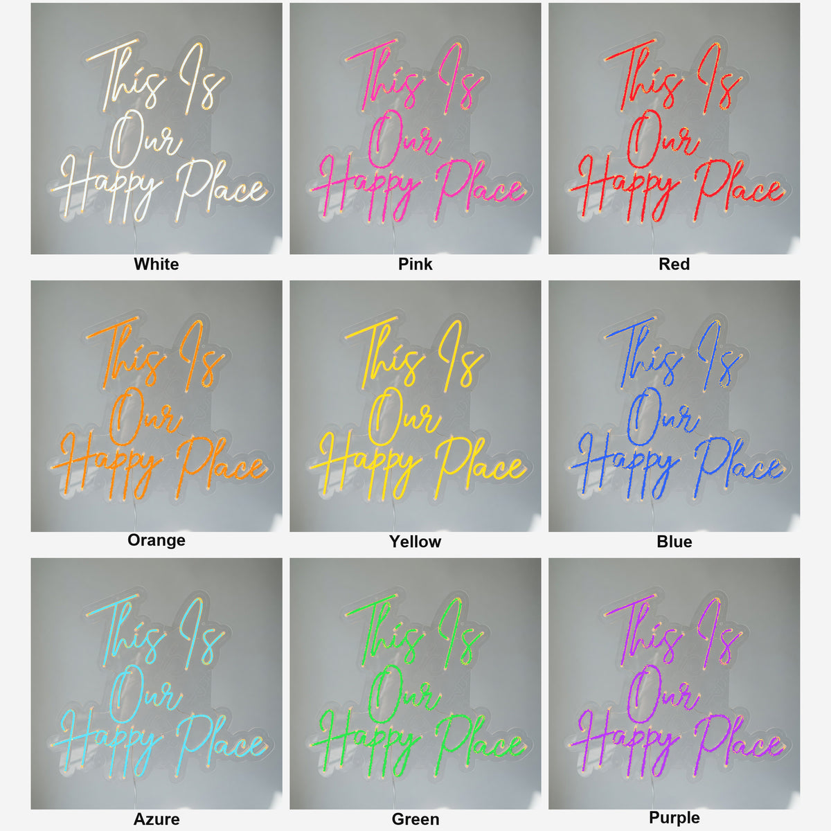 This Is Our Happy Place LED Neon Sign Bold Retro Caps - Shineneon