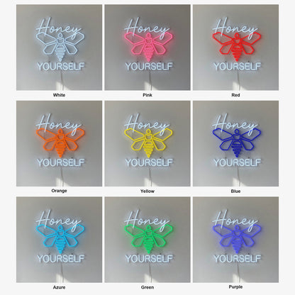 Honey Bee Yourself LED Neon Sign Dimmable Wall Light - Shineneon