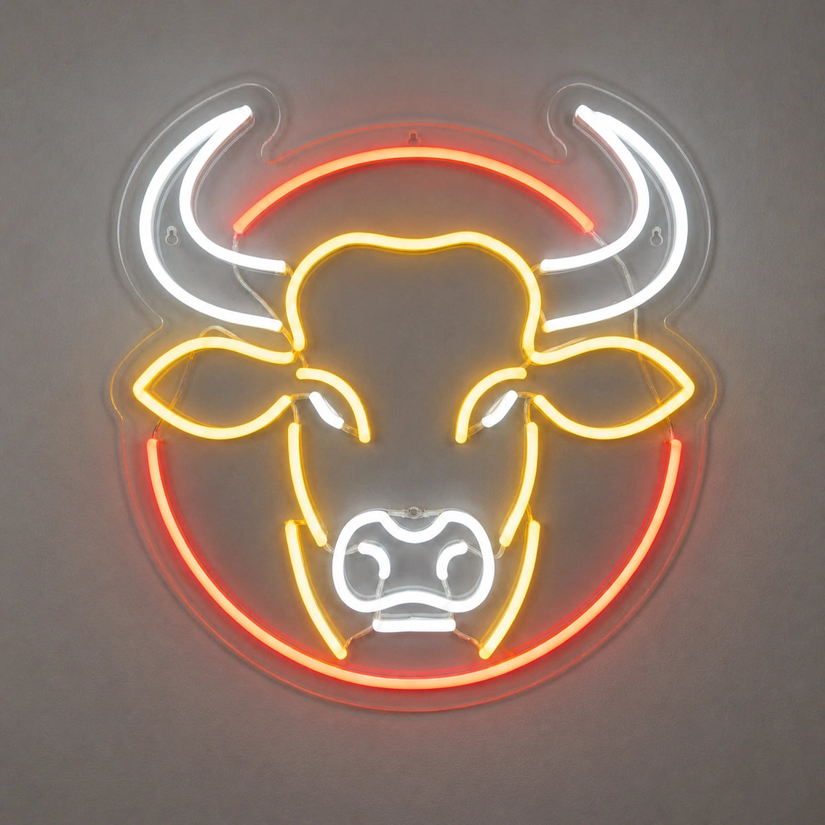 Round Frame Bull Head Vintage LED Neon Sign Home Neon Signs - Shineneon