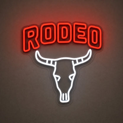 Rodeo Bull Skull Vintage LED Neon Sign Home Neon Signs - Shineneon