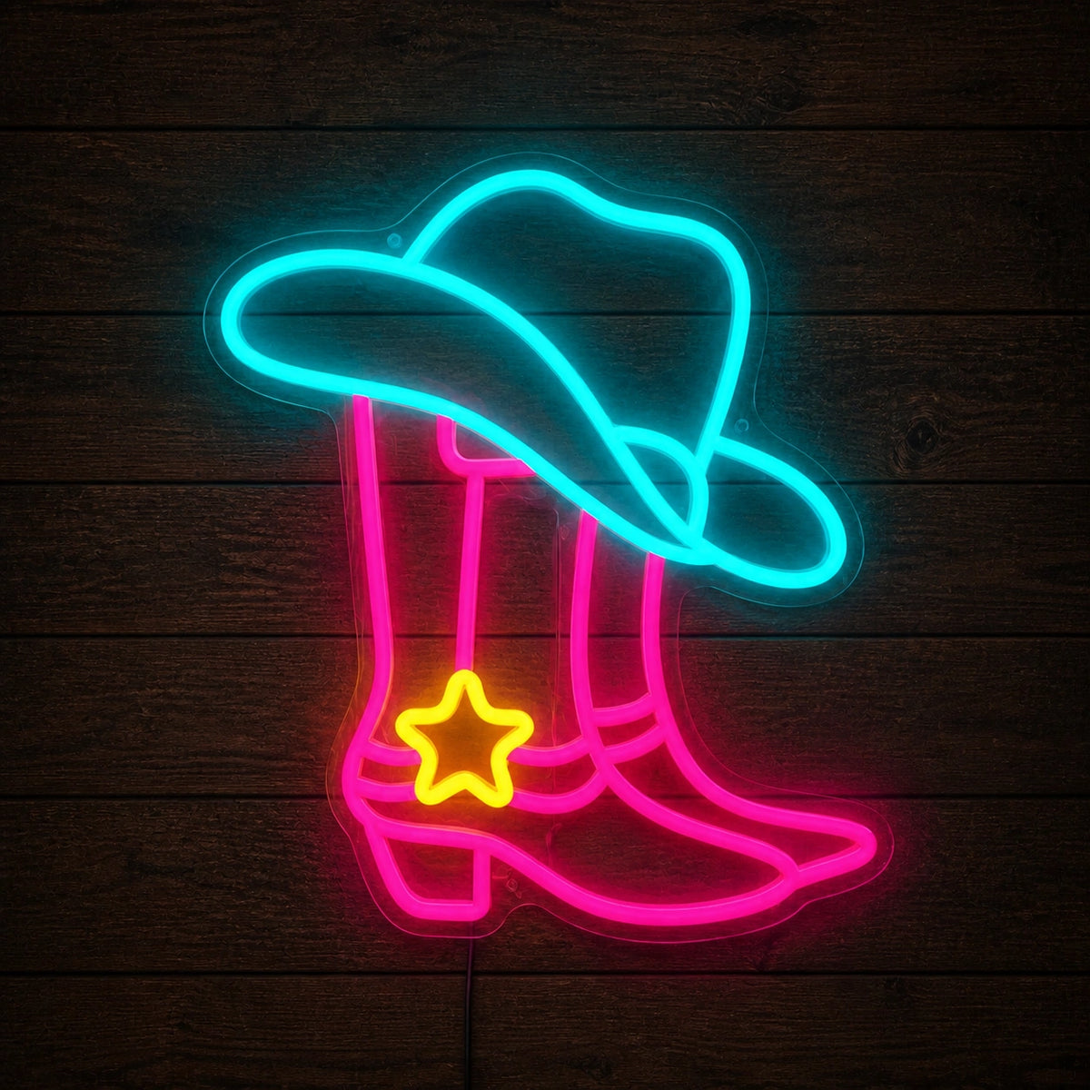 Star Spur Cowboy Boots Hat Vintage LED Neon Sign Home Neon Signs - Shineneon