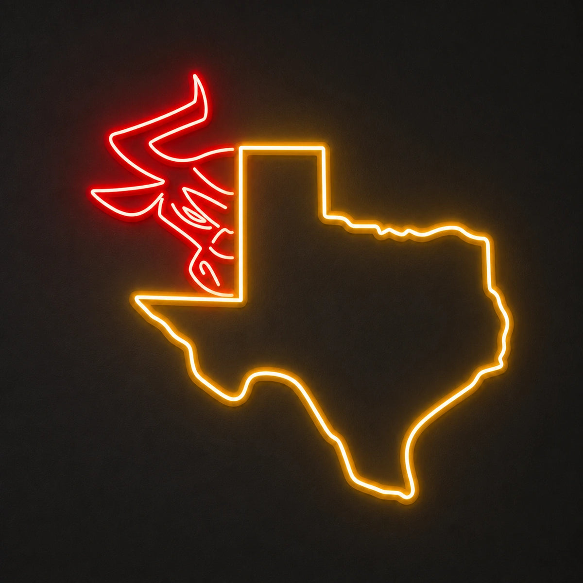 Texas Map Bull Vintage LED Neon Sign Wall Neon Signs - Shineneon
