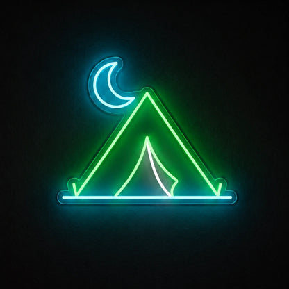 Tent Crescent Moon Vintage LED Neon Sign Home Neon Signs - Shineneon