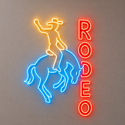 Rodeo Cowboy Horseback Vintage LED Neon Sign Wall Neon Signs - Shineneon