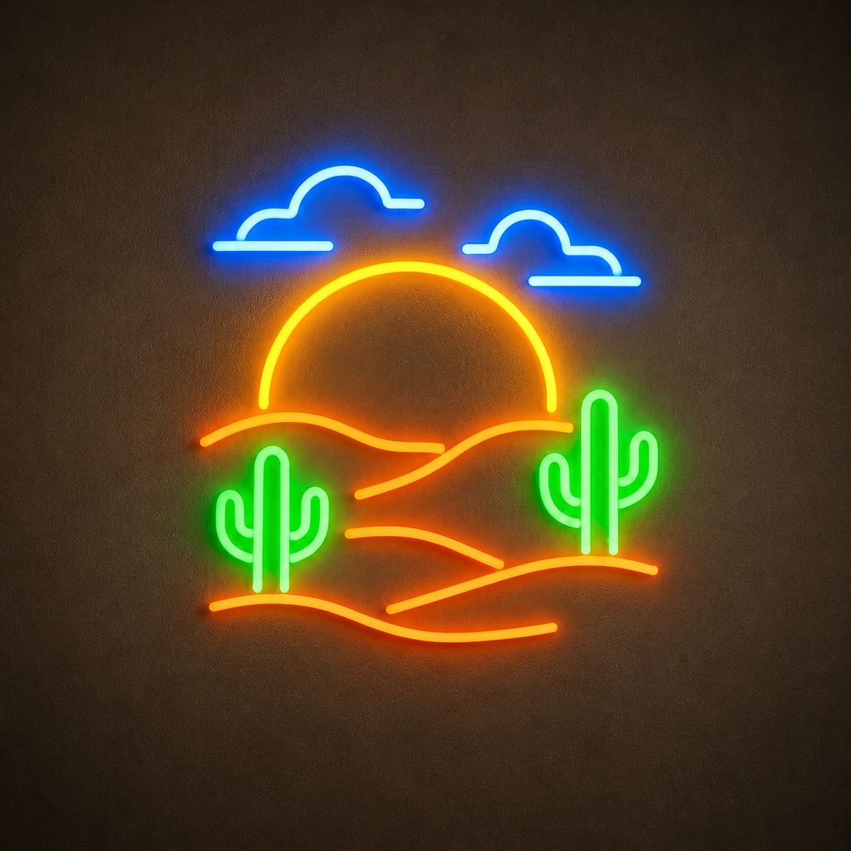 Sunset Desert Cactus Vintage LED Neon Sign Home Neon Signs - Shineneon