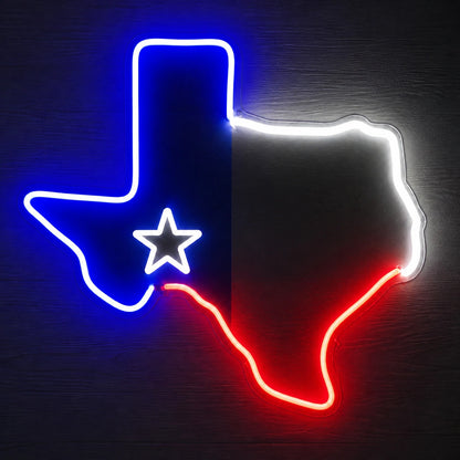 Texas Outline Flag Bands Vintage LED Neon Sign Home Neon Signs - Shineneon