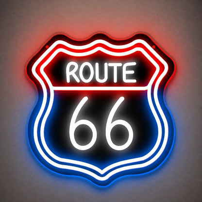 Route 66 Highway Shield Vintage LED Neon Sign Wall Neon Signs - Shineneon