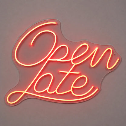 Open Late Script Vintage LED Neon Sign Wall Neon Signs - Shineneon