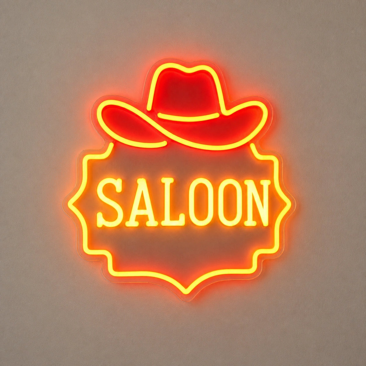 Saloon Cowboy Hat Garage Neon Sign Vintage LED Neon Sign Home Neon Signs - Shineneon