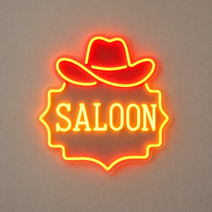 Saloon Cowboy Hat Garage Neon Sign Vintage LED Neon Sign Home Neon Signs - Shineneon