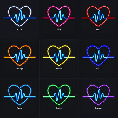 Heartbeat LED Neon Sign for Wedding Light Up Party Decor - Color Grid