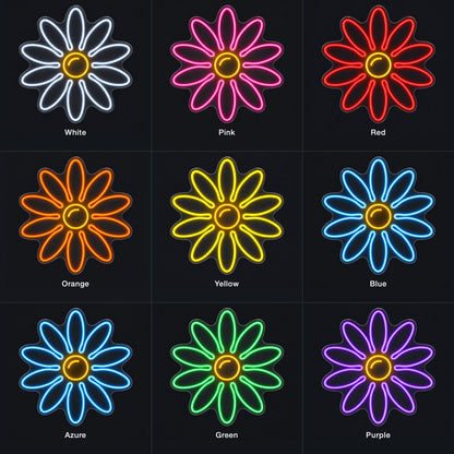 Daisy Flower LED Neon Sign for Salon Light Up Business Decor - Color Grid