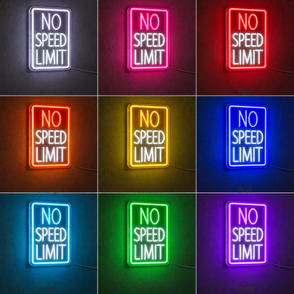 No Speed Limit Garage LED Neon Sign Wall Neon Signs - Color Grid