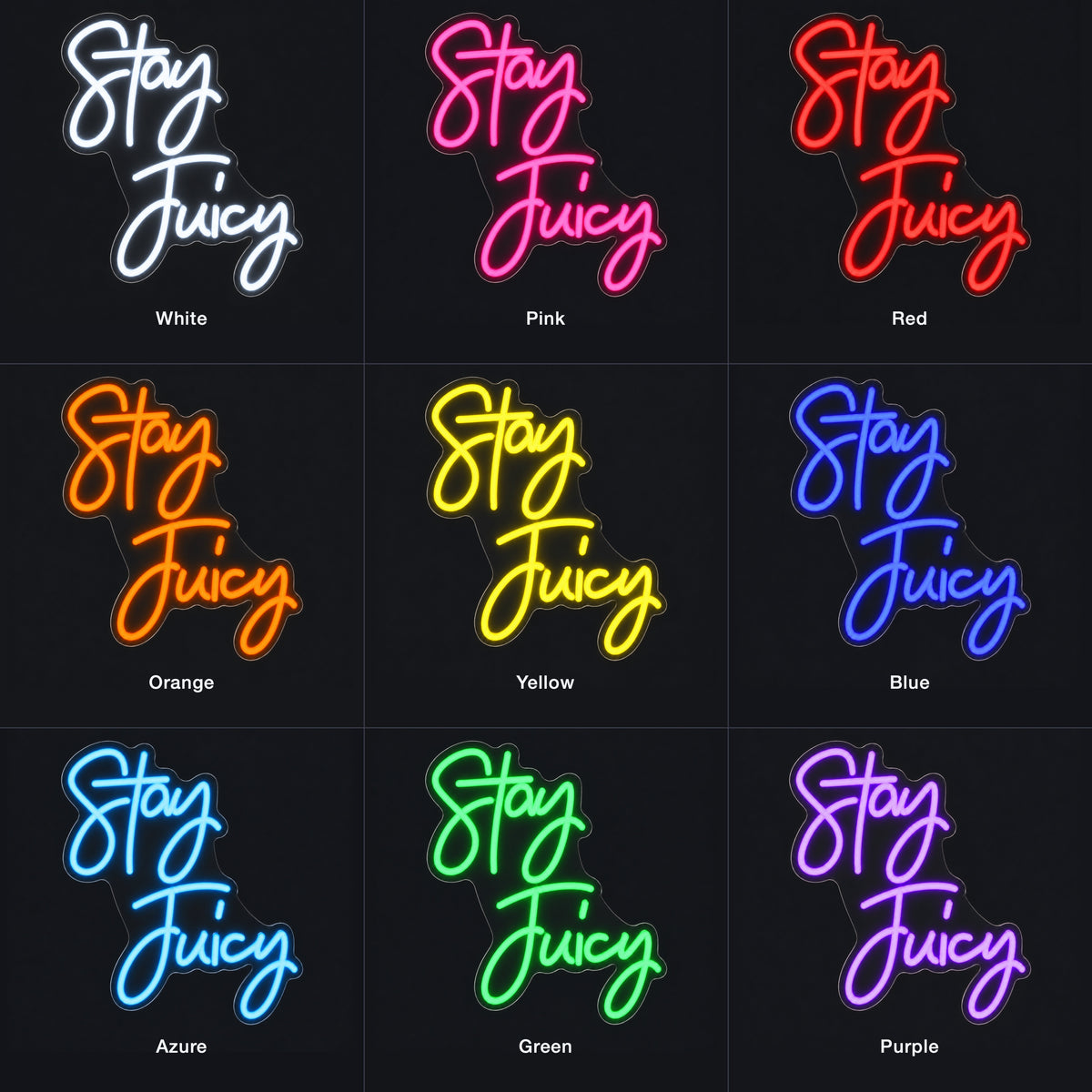 Stay Juicy LED Neon Sign Dimmable Wall Light - Color Grid