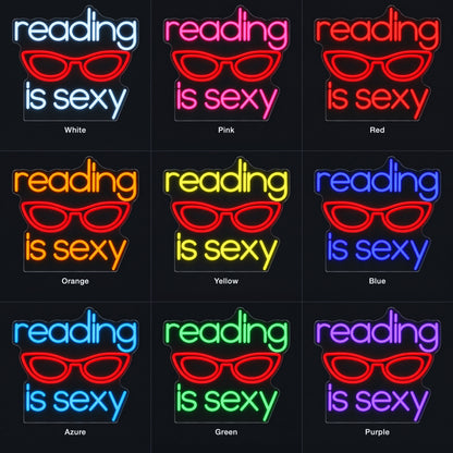 Reading Is Sexy Neon Sign - Color Grid