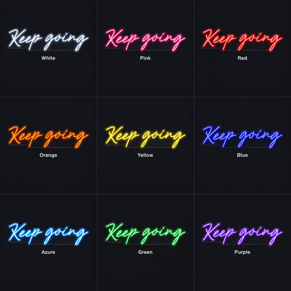Keep Going LED Neon Sign Dimmable Wall Light - Color Grid