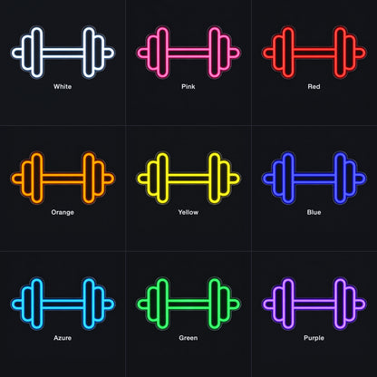 Gym Weight LED Neon Sign for Storefront Light Up Business Decor - Color Grid