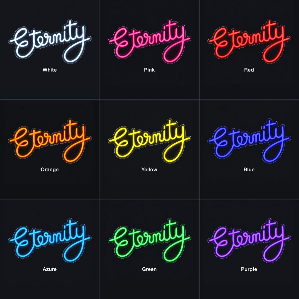 Eternity LED Neon Sign for Wedding Light Up Party Decor - Color Grid
