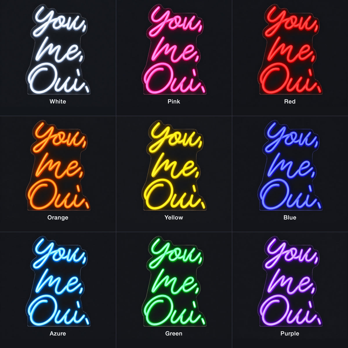 You Me Oui LED Neon Sign Dimmable Wall Light - Color Grid