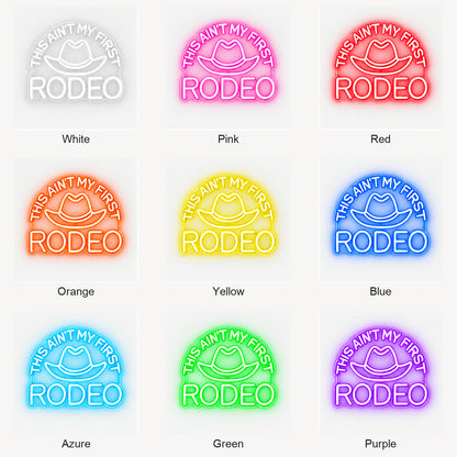 This Aint My First Rodeo Cowboy Hat Vintage LED Neon Sign Wall Neon Signs - Color Grid