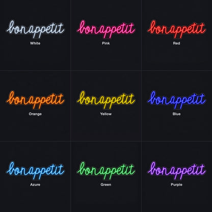 Bon Appetit Neon Sign - Color Grid