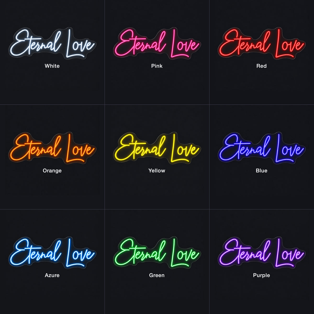 Eternal Love LED Neon Sign Dimmable Wall Light - Color Grid