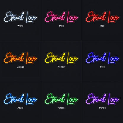 Eternal Love LED Neon Sign Dimmable Wall Light - Color Grid