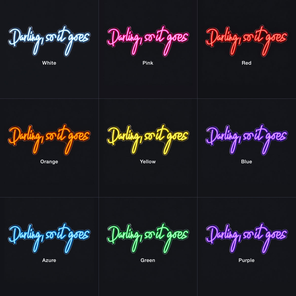 Darling So it Goes LED Neon Sign Dimmable Wall Light - Color Grid