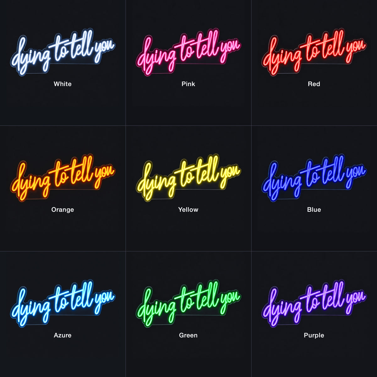Dying to Tell You LED Neon Sign Dimmable Wall Light - Color Grid