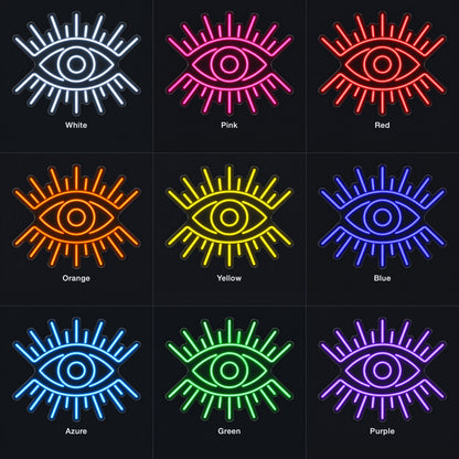 Evil Eye LED Neon Sign for Storefront Light Up Business Decor - Color Grid