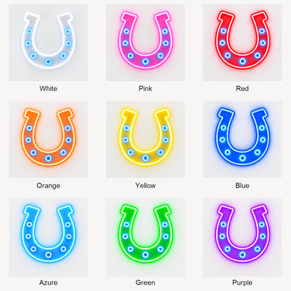 Saloon Horseshoe Vintage LED Neon Sign Wall Neon Signs - Color Grid