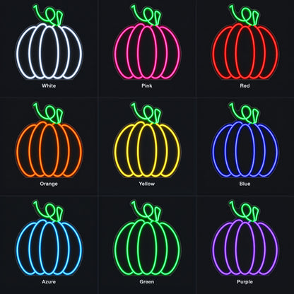 Pumpkin LED Neon Sign for Halloween Light Up Party Decor - Color Grid