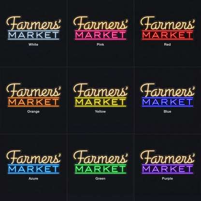 Farmer’s Market Neon Sign - Color Grid
