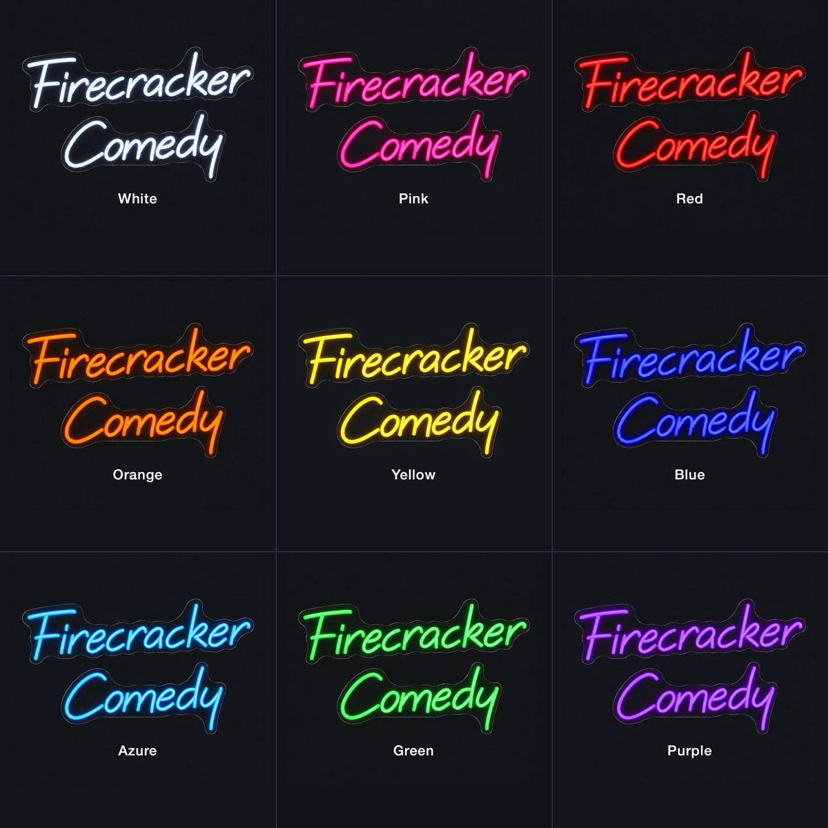 Firecracker Comedy LED Neon Sign Dimmable Wall Light - Color Grid