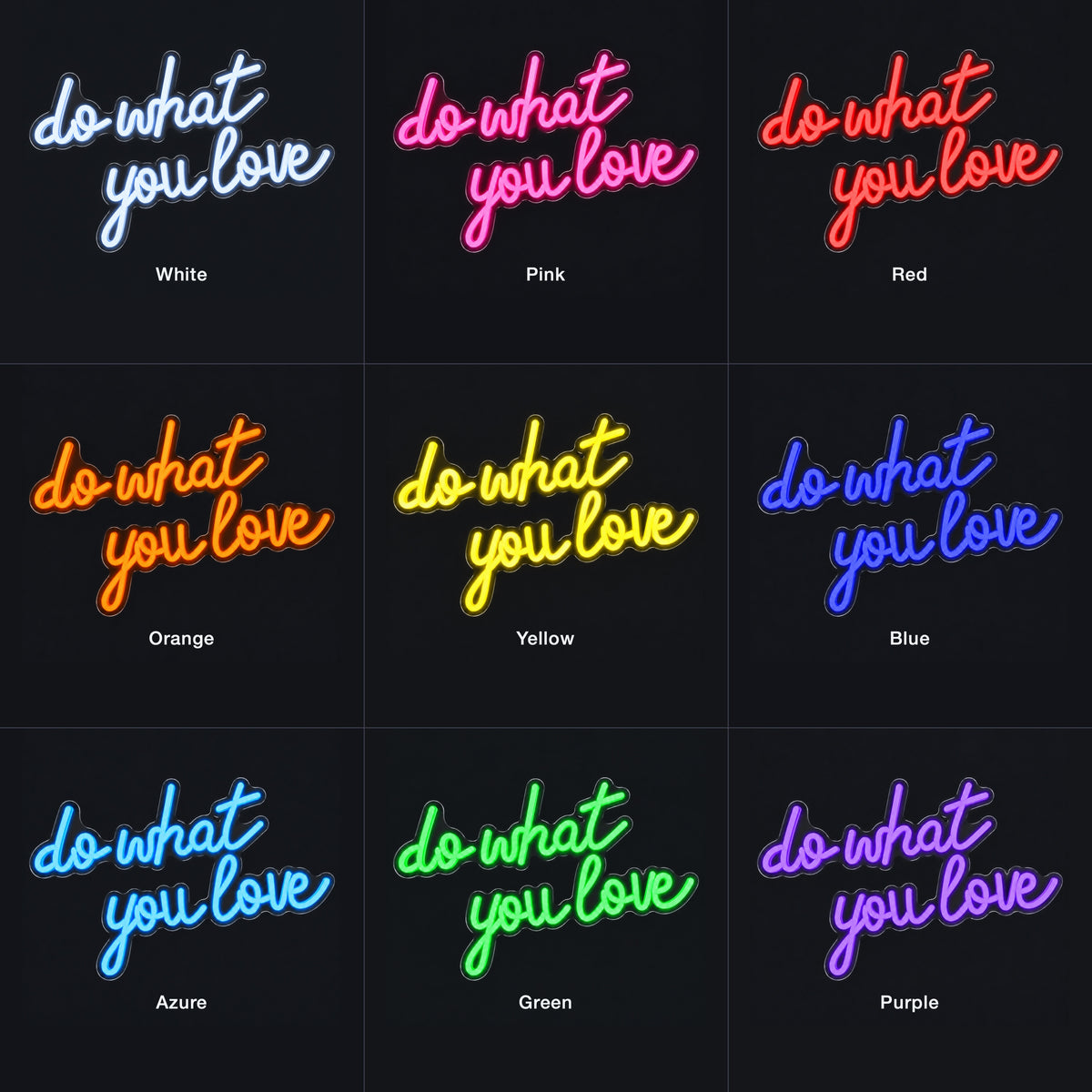 Do What You Love LED Neon Sign for Wedding Light Up Party Decor - Color Grid