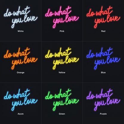 Do What You Love LED Neon Sign for Wedding Light Up Party Decor - Color Grid