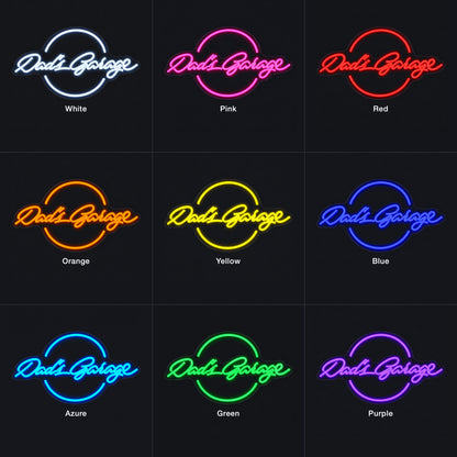 Dad's Garage LED Neon Sign Script and Caps Mix - Color Grid