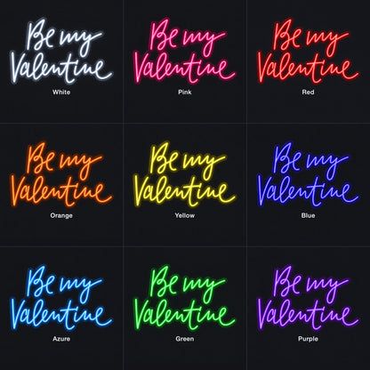 Be My Valentine Neon Sign - Color Grid