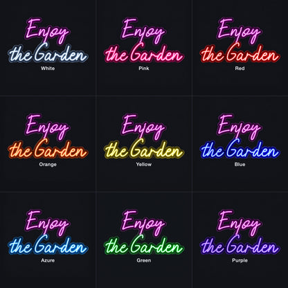 Enjoy The Garden LED Neon Sign for Storefront Light Up Business Decor - Color Grid
