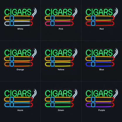 Cigars LED Neon Sign for Bar Light Up Business Decor - Color Grid