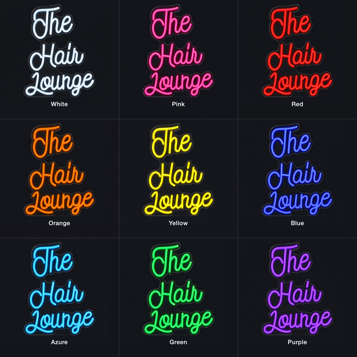 The Hair Lounge LED Neon Sign Dimmable Wall Light - Color Grid
