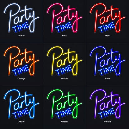 Party Time LED Neon Sign for Wedding Dimmable Backdrop Light - Color Grid