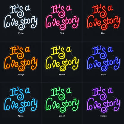 It's a Love Story LED Neon Sign Dimmable Wall Light - Color Grid