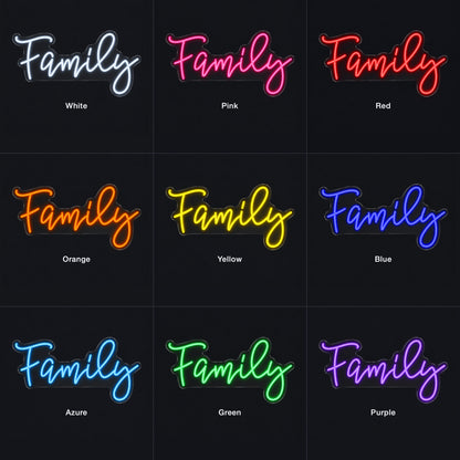 Family Home Decor Neon Sign - Color Grid