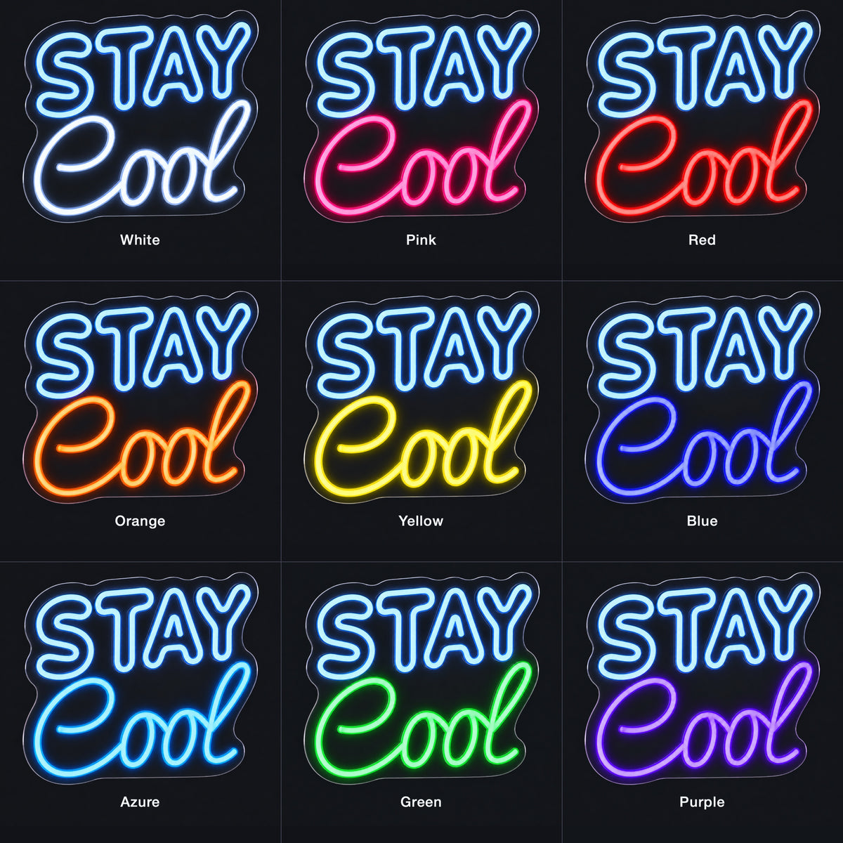Stay Cool Neon Sign LED Neon Sign Dimmable Wall Light - Color Grid